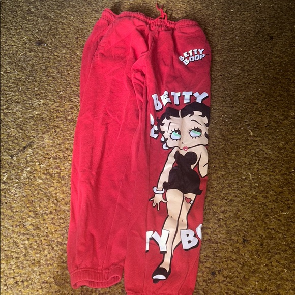 Betty Boop Red Track Pants - Picture 1 of 1